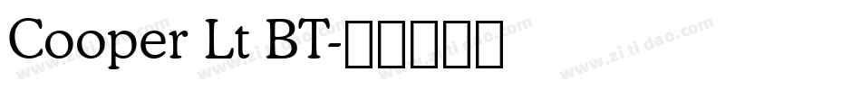 Cooper Lt BT字体转换